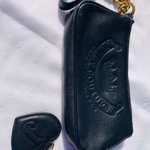 Juicy couture black leather wristlet